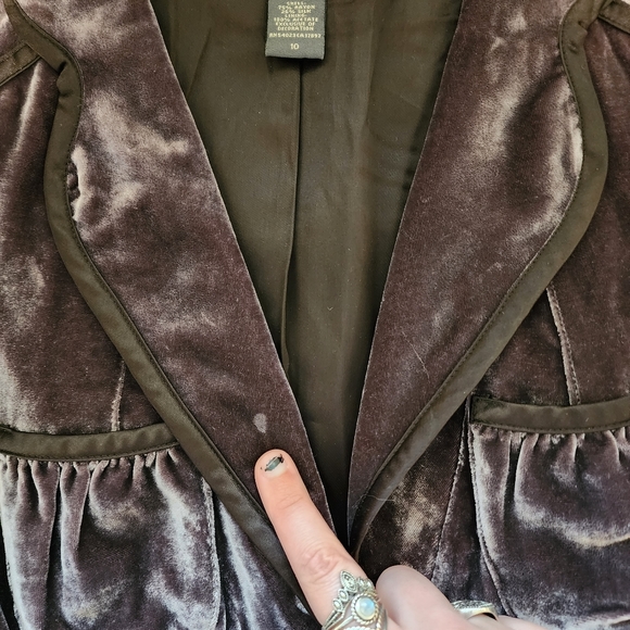 Vintage Banana Republic Purple Velvet Tie Front Top - Picture 10 of 10